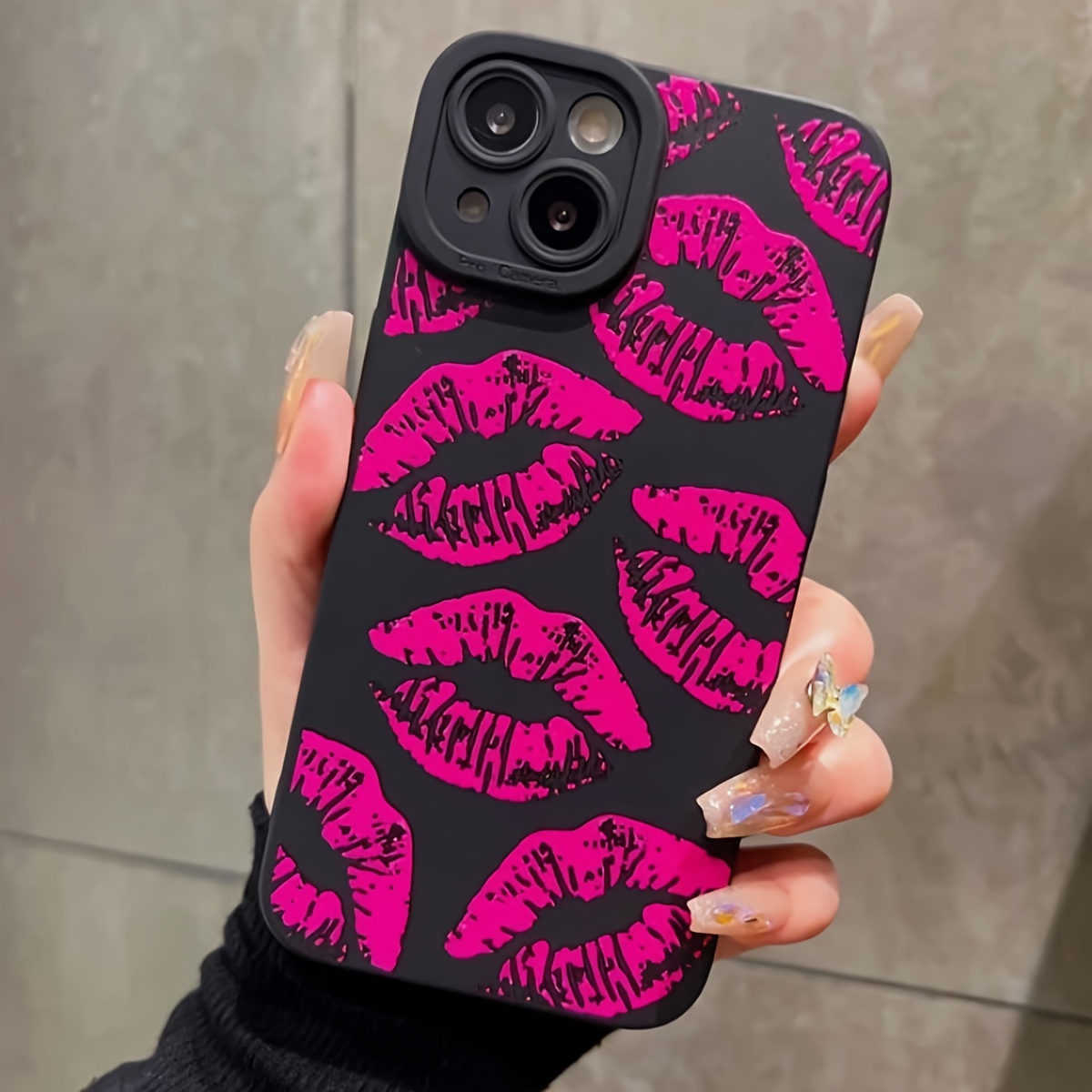 Samsung Galaxy A55 - Роскошный чехол с узором «розовые губы»